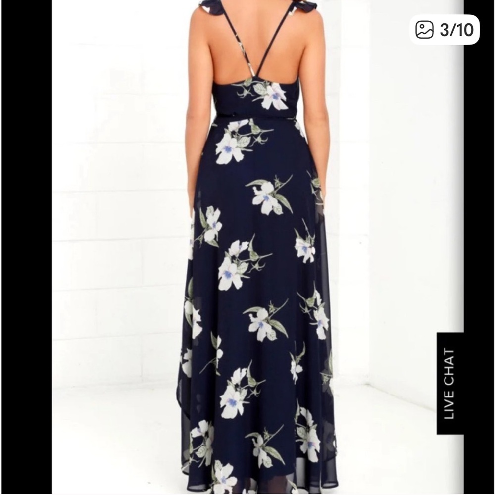 Lulus Navy Floral Backless Dress - Picture 3 of 8